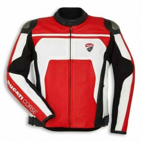 Ducati Corse C4 perforated Motorcycle Racing Leather Jacket
